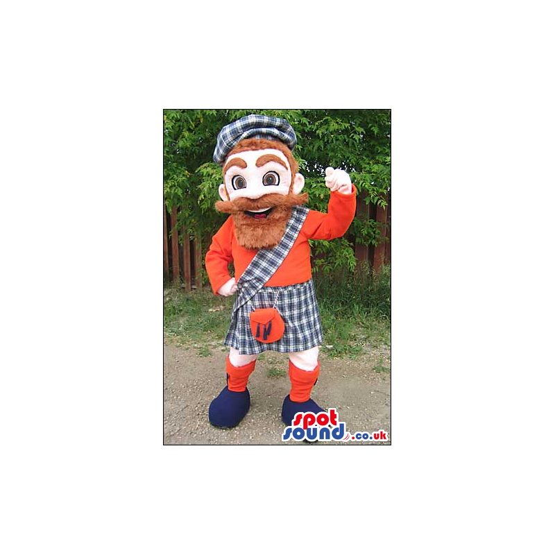 Human Mascot With A Red Beard And Scottish Garments - Custom