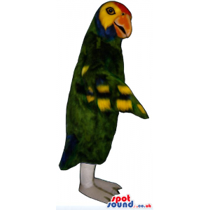 Exotic Parrot Mascot With Colorful Wings And Open Beak - Custom