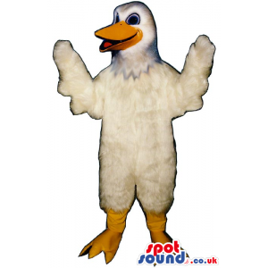 Cool White Duck Plush Mascot With Orange Legs And Beak - Custom