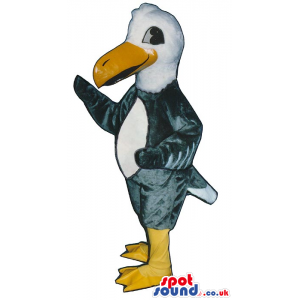 Grey Pelican Bird Plush Mascot With A White Belly