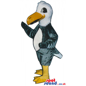 Grey Pelican Bird Plush Mascot With A White Belly - Custom