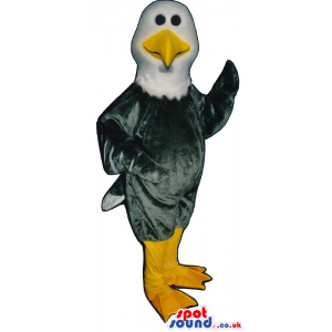 Grey And White Bird Plush Mascot With A Round Head - Custom