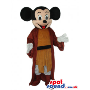 Mickey Mouse Disney Character With Medieval Brown Garments -