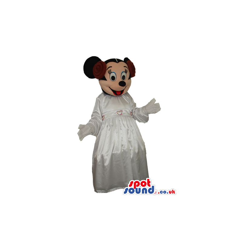 Minnie Mouse Disney Character Mascot With A White Dress -