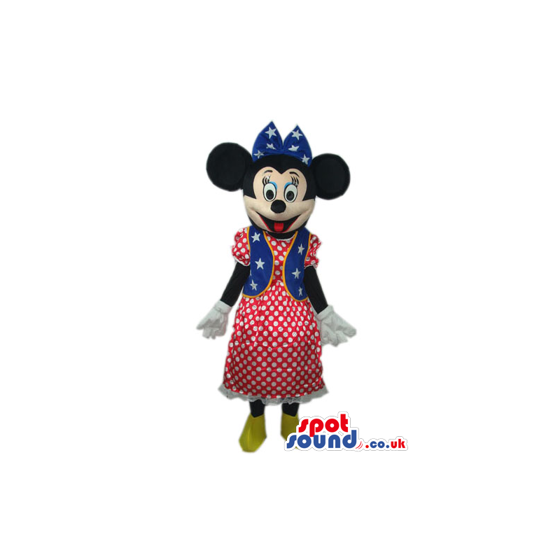 Minnie Mouse Disney Mascot With An American Flag Dress - Custom
