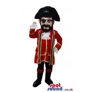 Pirate mascot with his real costumes ready to sail - Custom
