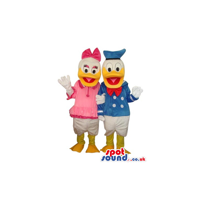 Disney Character Couple Donald And Daisy Duck Mascots - Custom