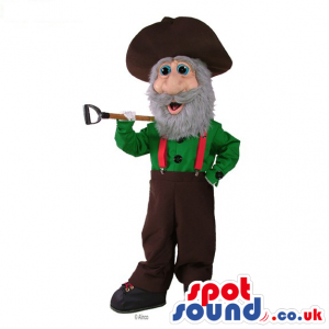 Lumberjack Character Mascot With A Green Shirt And A Big Hat -