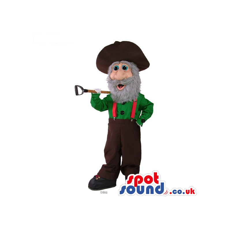 Lumberjack Character Mascot With A Green Shirt And A Big Hat -