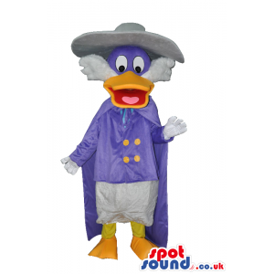 Darkwing Duck Disney Character Mascot Wearing Purple Cape -