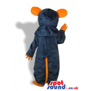 Black Mouse Plush Mascot With Orange Ears And Nose - Custom