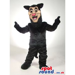 Funny Black Panther Animal Plush Mascot With Pink Nose - Custom