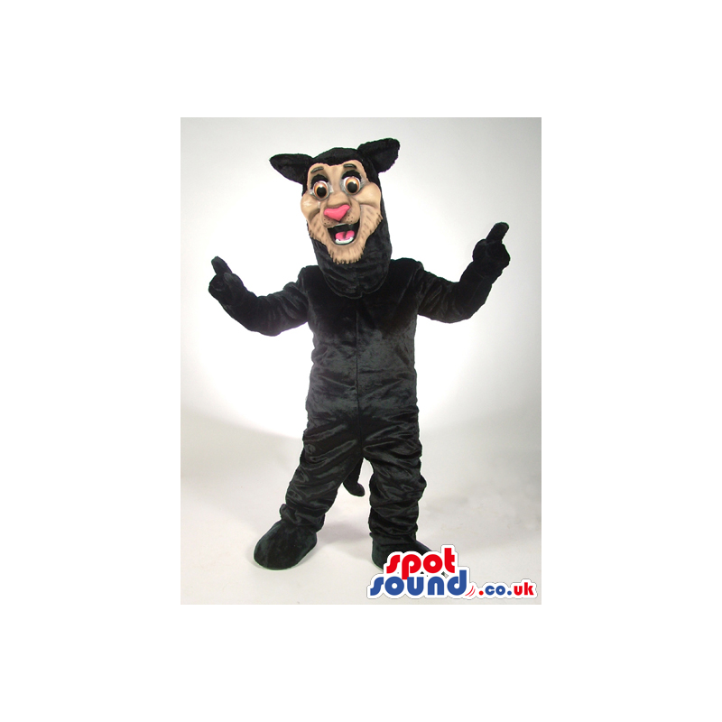 Funny Black Panther Animal Plush Mascot With Pink Nose - Custom
