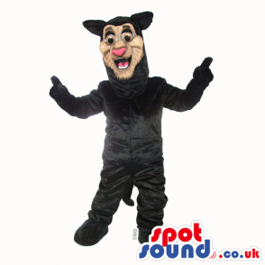 Funny Black Panther Animal Plush Mascot With Pink Nose - Custom