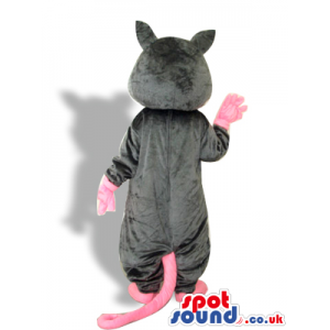 Black And Pink Rat Or Mouse Mascot With A Teeth And Whiskers -