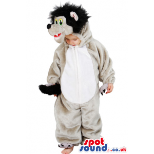 Cute Children'S Hairy Bear Costume With White Belly - Custom