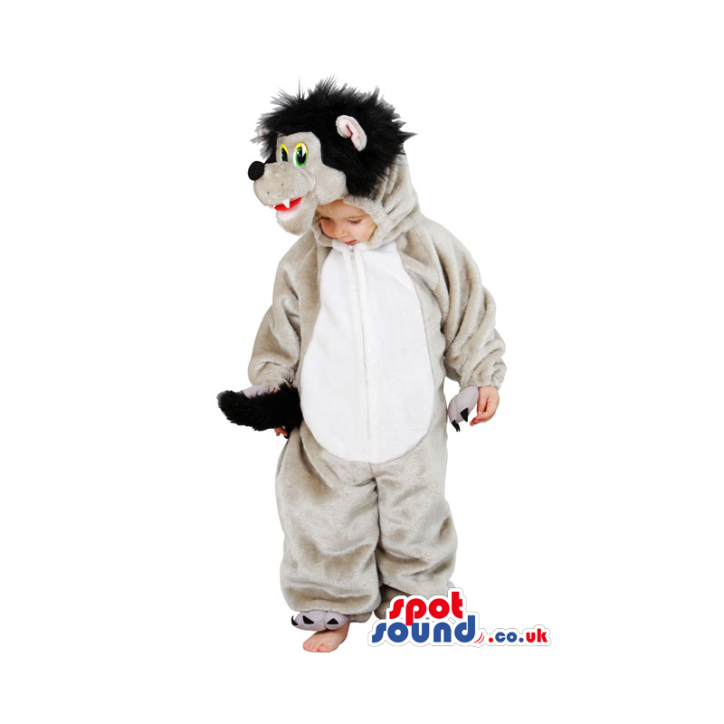 Cute Children'S Hairy Bear Costume With White Belly - Custom