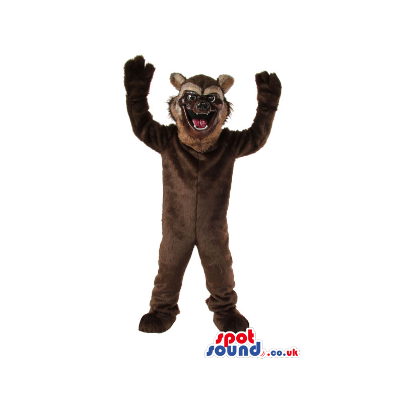 Big Angry Wild Dark Brown Bear Animal Plush Mascot - Custom