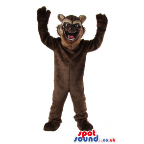 Big Angry Wild Dark Brown Bear Animal Plush Mascot - Custom