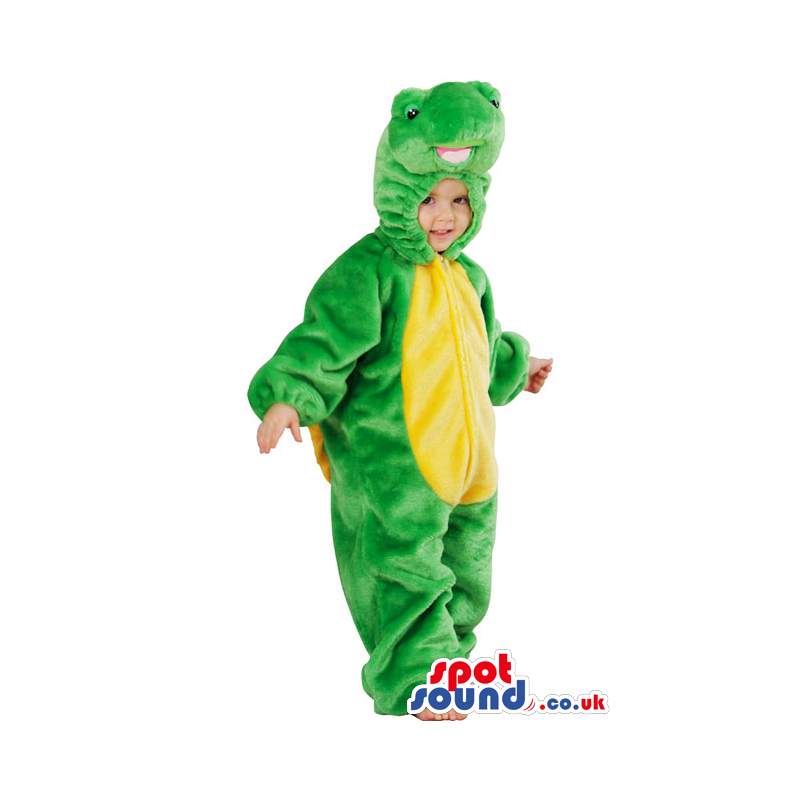 Children'S Green And Yellow Alligator Plush Costume - Custom