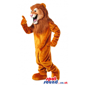 Brown Lion Animal Plush Mascot With A Cool And Wild Face -