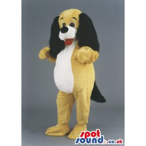 Snoopy dog mascot with hanging ears  and open mouth