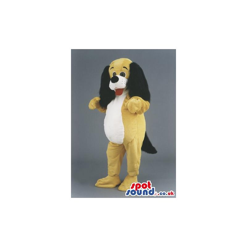 Snoopy dog mascot with hanging ears and open mouth - Custom