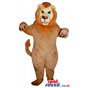 Angry Brown Lion Animal Plush Mascot With Black Eyes - Custom