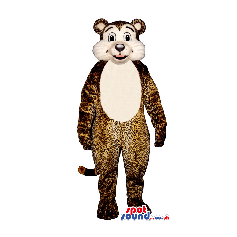 Cute Leopard Animal Plush Mascot With A White Belly - Custom