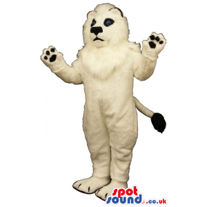 All White Persian Cat Animal Plush Mascot With Blue Eyes -
