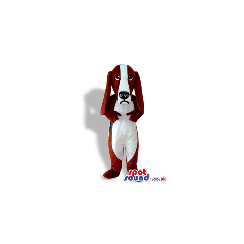 Dog Mascot In White And Red With A Mad And Frustrated Face -