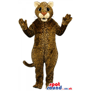 Patterned Cute Leopard Animal Plush Mascot With A Pink Nose -