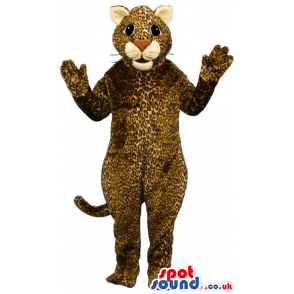 Patterned Cute Leopard Animal Plush Mascot With A Pink Nose -