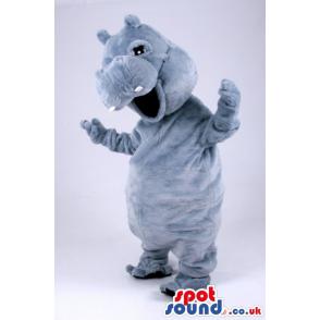 Grey colour hippopotamus with a red jumper smiling - Custom