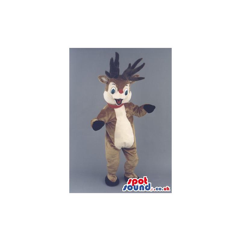 Cute happy reindeer mascot dancing this season - Custom Mascots