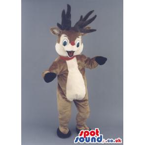 Cute happy reindeer mascot dancing this season - Custom Mascots