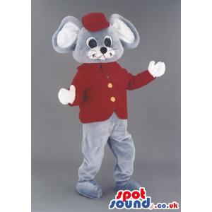 Little funny mouse mascot with a red shirt and a cap - Custom