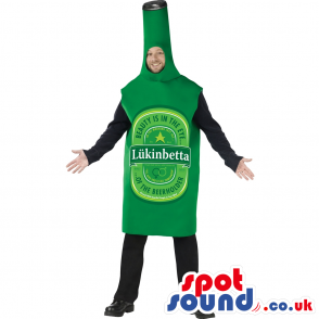 Green Beer Bottle Drink Mascot Or Adult Disguise Costume -