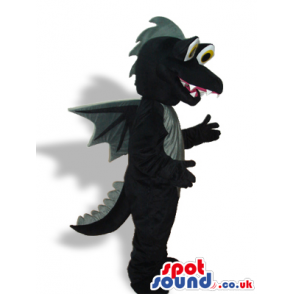 Cute Black Dragon Fantasy Plush Mascot With A Grey Belly -
