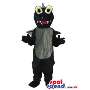 Cute Black Dragon Fantasy Plush Mascot With A Grey Belly -