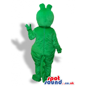 Crazy Green And Yellow Crocodile Mascot With Popping Eyes -