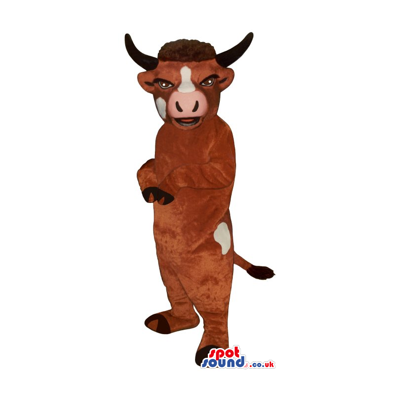 Buy Mascots Costumes in UK - Brown Cow Plush Mascot With White Spots And A  Pink Nose Sizes L (175-180CM)