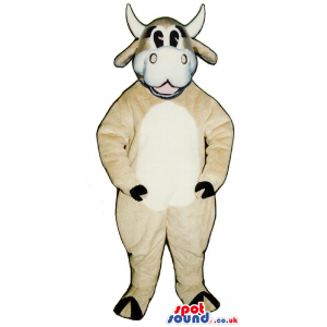 Funny Beige And White Milk Cow Animal Plush Mascot - Custom