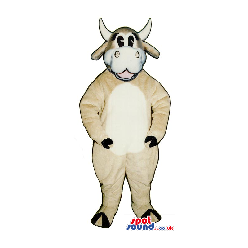 Funny Beige And White Milk Cow Animal Plush Mascot - Custom