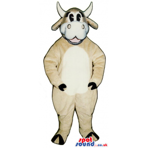 Funny Beige And White Milk Cow Animal Plush Mascot - Custom