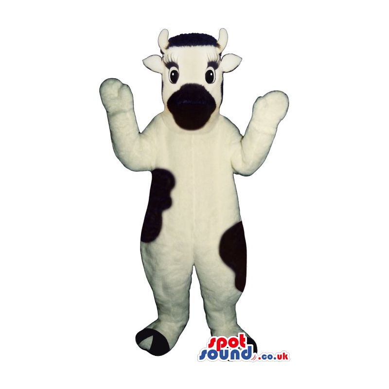 Cute Milk Cow Animal Plush Mascot With A Black Mouth - Custom