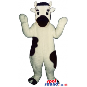 Cute Milk Cow Animal Plush Mascot With A Black Mouth - Custom