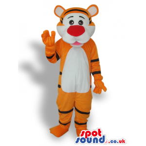 Cute Cartoon Orange And White Tiger Animal Plush Mascot -