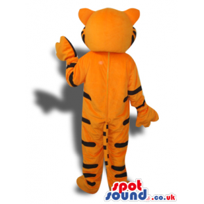 Orange And White Tiger Plush Mascot With Black Gloves - Custom