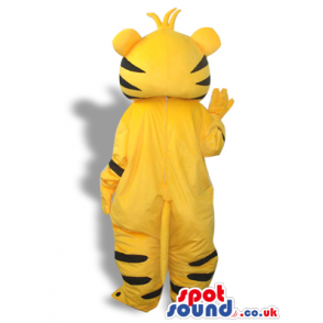 Cute Cartoon Yellow Tiger Plush Mascot With Black Lines -